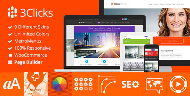3Clicks – Responsive Multi-Purpose WordPress Theme