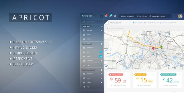 Apricot Navigation Admin Dashboard Template HTML