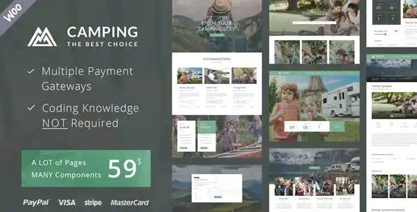 Camping Village – Campground Caravan & Hiking Theme