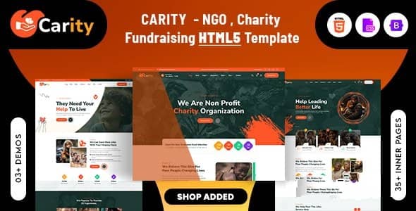 Carity – NGO, Charity, Donation & Fundraising HTML5 Template