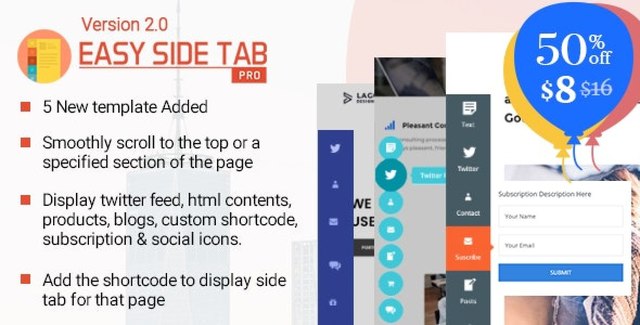 Easy Side Tab Pro – Responsive Floating Tab Plugin For WordPress