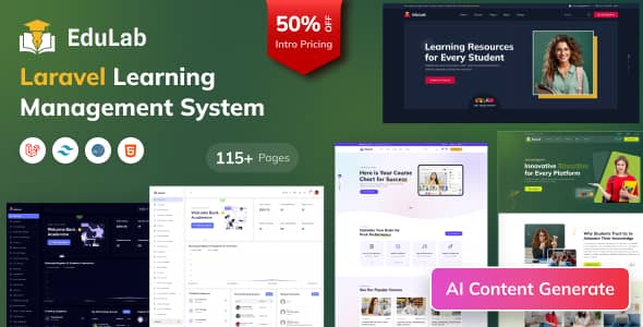 Edulab LMS – Laravel Learning Management System with Tailwind CSS PHP Script