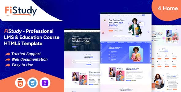 FiStudy – Professional LMS & Education Course HTML5 Template