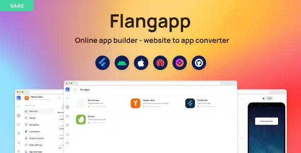 Flangapp – SAAS Online App Builder From Website PHP Script