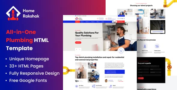 Home Rakshak – All In One Plumbing Repair Services HTML Template