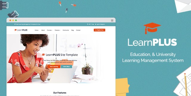 LearnPLUS – Education LMS Responsive Theme WordPress