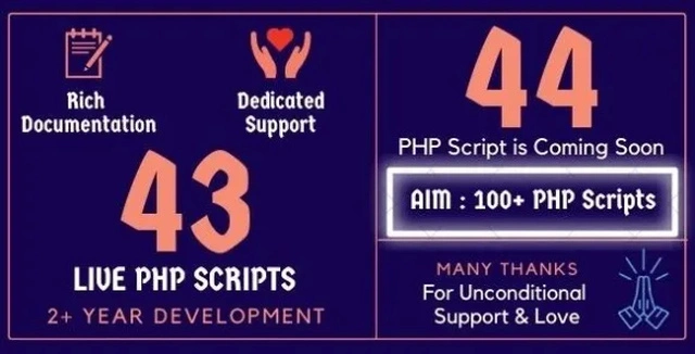 Mega 43 PHP Scripts in Bundle Offer