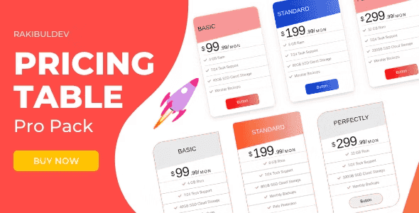 PRICING TABLE Pro Pack Template HTML