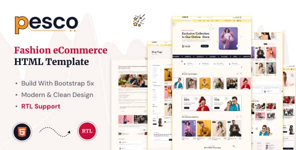 Pesco – eCommerce HTML + RTL Template