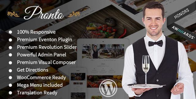 Pronto – Restaurant & Event WordPress Theme