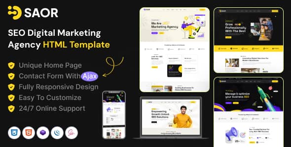 Saor – SEO Digital Marketing Agency HTML Template