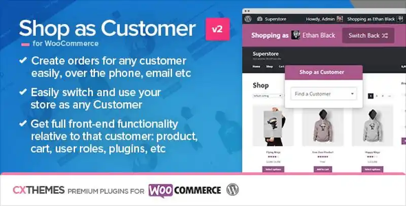 Shop As Customer For WooCommerce WordPress