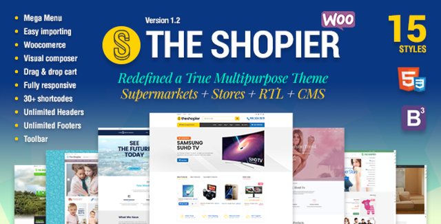 Shopier – Responsive Multipurpose WooCommerce Theme Wp