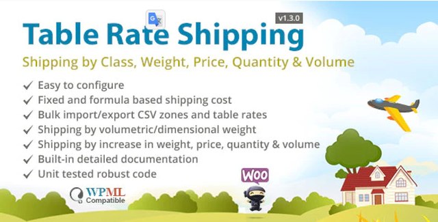 Table Rate Shipping by Class, Weight, Price, Quantity & Volume for WooCommerce