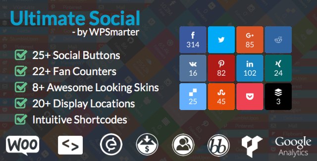 Ultimate Social – Easy Social Share Buttons and Fan Counters for WordPress