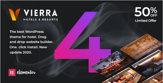 Vierra – Hotel, Resort, Inn & Booking Elementor WordPress Theme