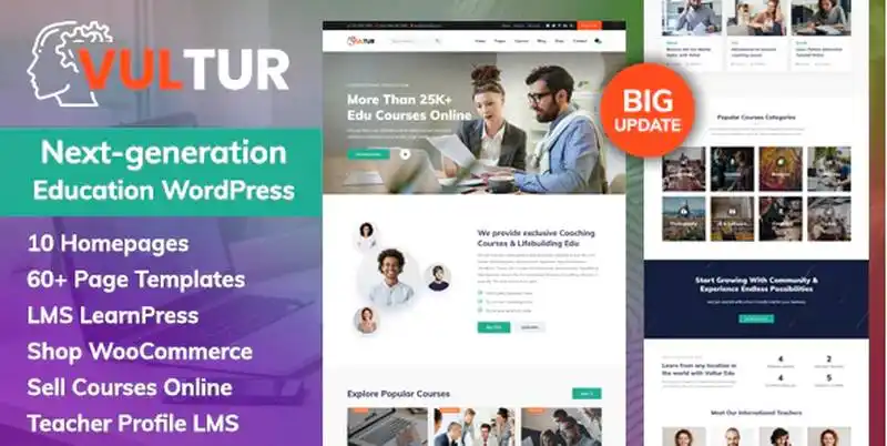 Vultur – Coach Online Courses & LMS Education WordPress Theme