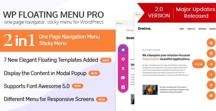 WP Floating Menu Pro – One page navigator, sticky menu for WordPress