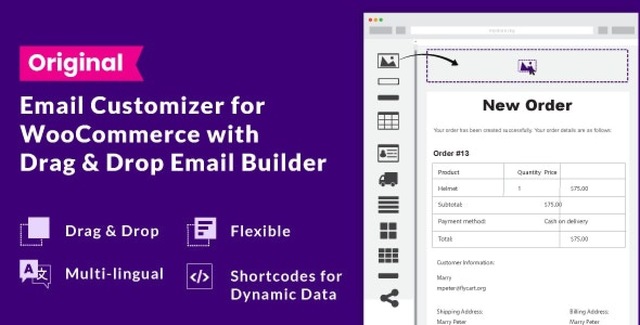 WooCommerce Email Customizer with Drag and Drop WordPress