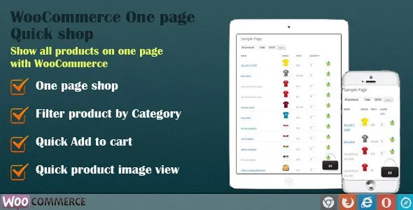 WooCommerce Quick Order One Page Shop WordPress