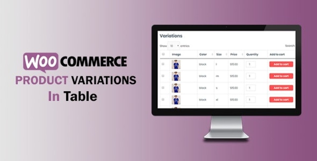 WooCommerce Variations In Table By xpertsclub WordPress