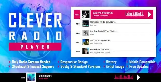 CLEVER – HTML5 Radio Player With History – Shoutcast And Icecast Wp