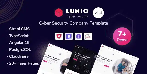 Lunio – Cyber Security Services Angular 15 Theme + Strapi CMS