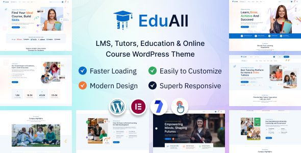 EduAll – Education Tutors LMS & Online Course Multipurpose Theme WordPress