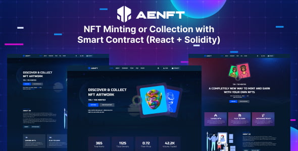 Aenft – NFT Minting or Collection Landing Page HTML Template