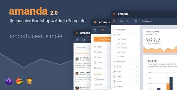 Amanda – Responsive Bootstrap 4 Admin Template HTML