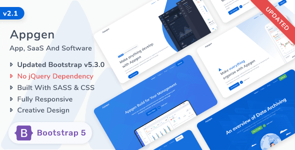 Appgen – App, Saas & Software Bootstrap 5 Landing Page Template HTML
