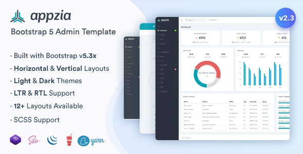 Appzia – Responsive Bootstrap 5 Admin Dashboard