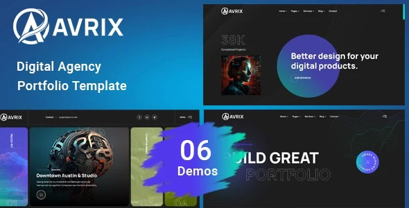 Avrix – Digital Agency Portfolio Template HTML