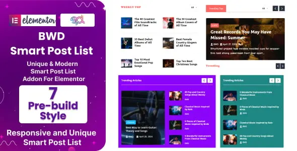 BWD Smart Post List Addon For Elementor WordPress