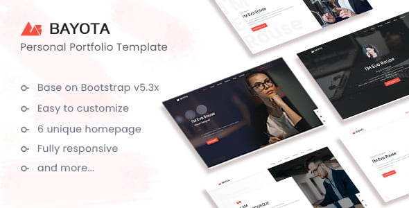 Bayota – Responsive Personal & Portfolio Template HTML