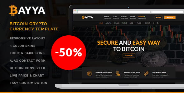 Bayya – Bitcoin Crypto Currency Template HTML