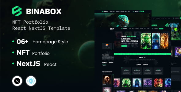 Binabox – NFT Portfolio React NextJS Template