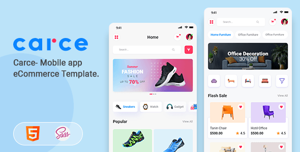 Carce – Mobile app eCommerce Template HTML