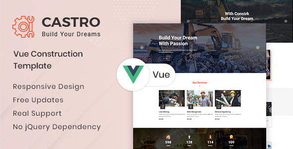Castro – Vue JS Construction Template
