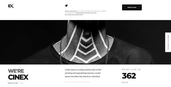 Cinex – Creative Coming Soon Template HTML