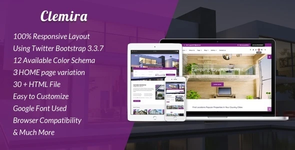 Clemira – Responsive Real Estate HTML Template