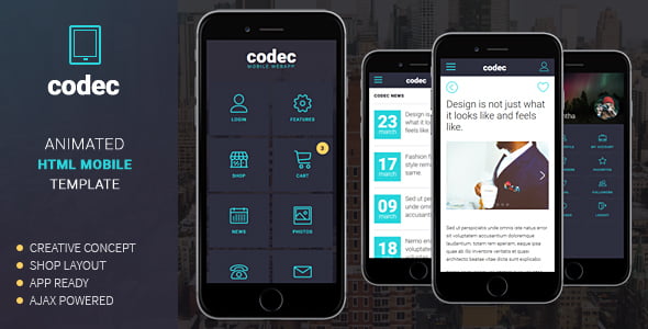 Codec – Mobile HTML Template
