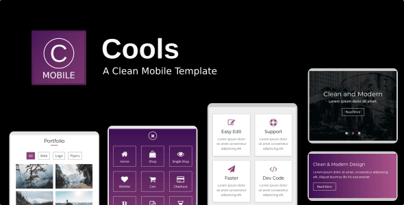 Cools – A Clean Mobile Template HTML