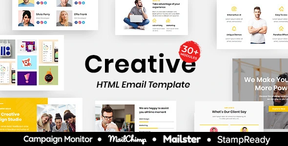 Creative – Multipurpose Responsive Email Template HTML 30+ Modules Mailchimp
