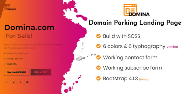 DOMINA – Domain Sale And Auction Landing Page HTML Template