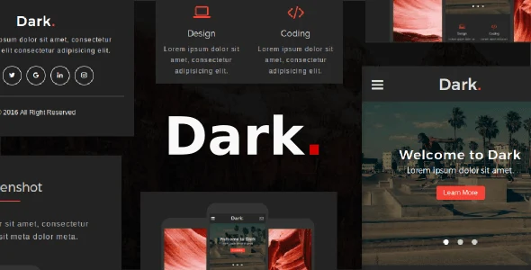 Dark – Multipurpose Mobile Template HTML