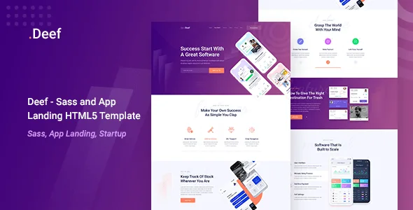 Deef – App Landing HTML5 Template