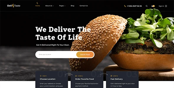 DeliTaste – Food Delivery Restaurant Directory HTML Template