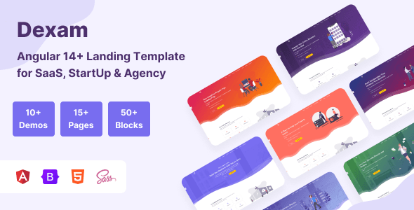 Dexam – Angular & Bootstrap 4 HTML SaaS, Startup & Product Landing Page