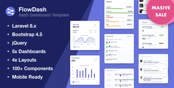FlowDash – Laravel 8 + HTML SAAS Template Admin